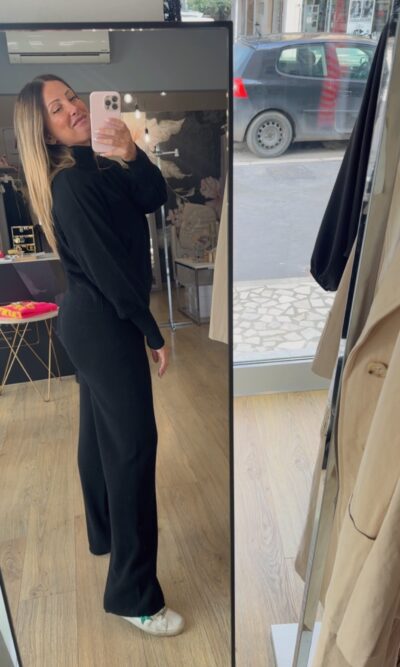 SALDO -Pantalone nero maglina